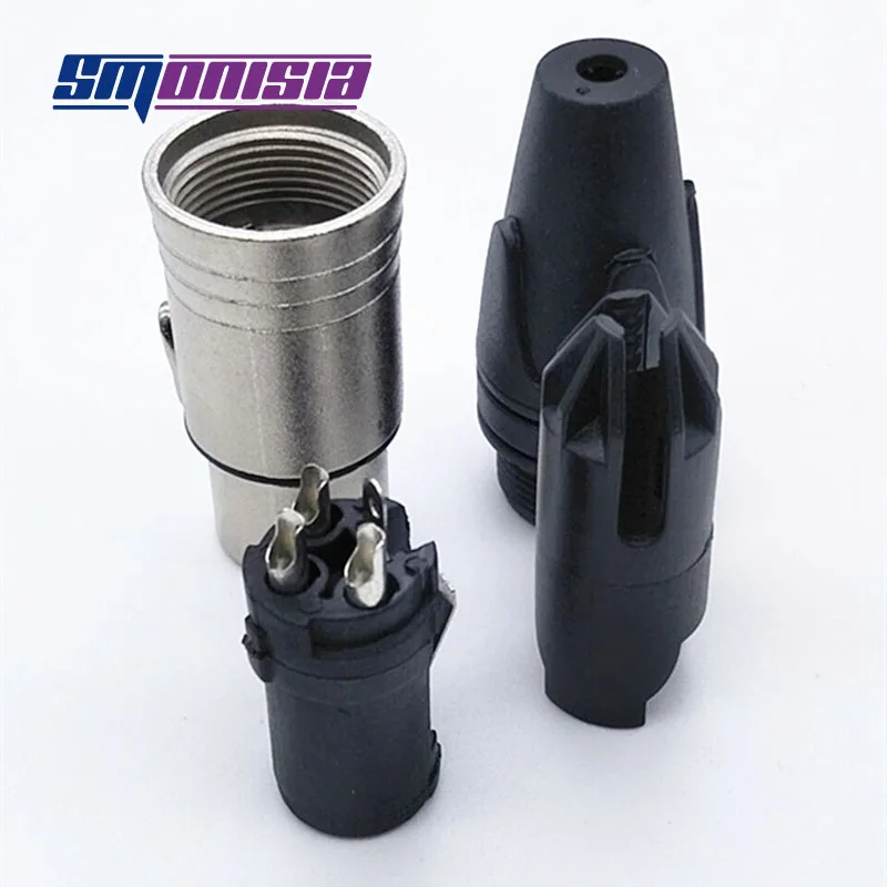 

Smonisia 100pcs Copper-pin 3-pin Nickel-plated Cannon XLR Male/Female Plug for Microphone