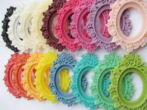 50 шт., 17 цветов, Овальные Подвески для кабошона 30x40 мм