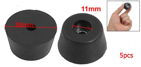 LUOB 5 Metal Rubber Furniture Table Chair Leg Tips End Caps Foot Pads 38x26x11mm |