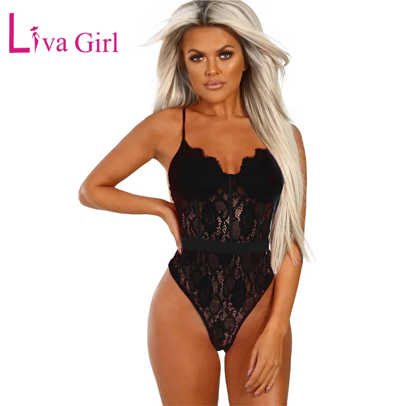 Женское Кружевное боди LIVA GIRL черное/красное прозрачное Боди без рукавов с