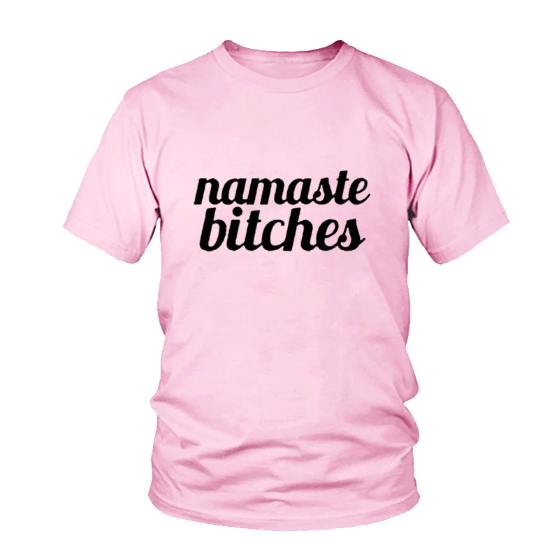Футболка Namaste Bitches с надписью женские Забавные топы женская футболка серые