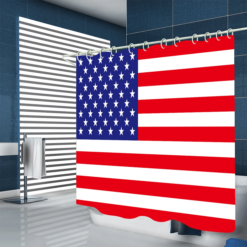 Занавеска для душа из полиэстера водонепроницаемая занавеска ванной с защитой