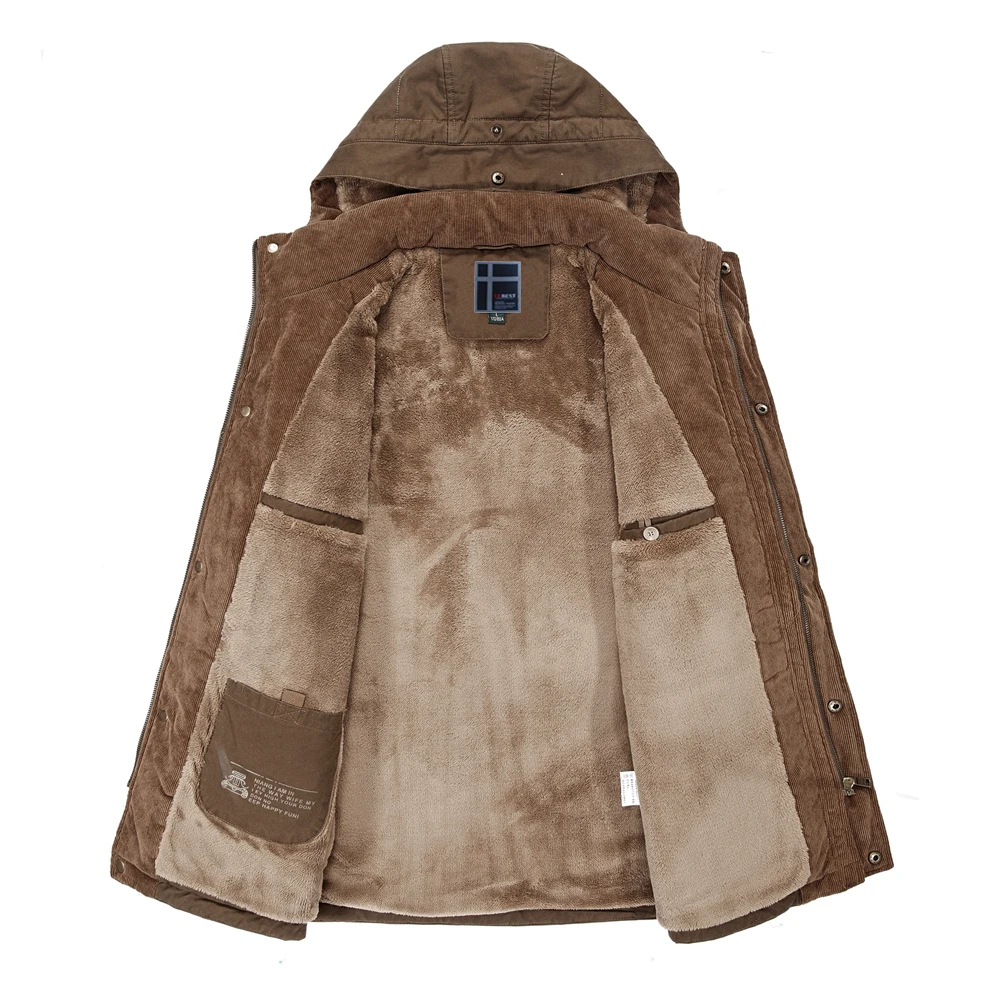 Парка LKBEST Мужская зимняя утепленная ветрозащитная из хлопка с капюшоном большие