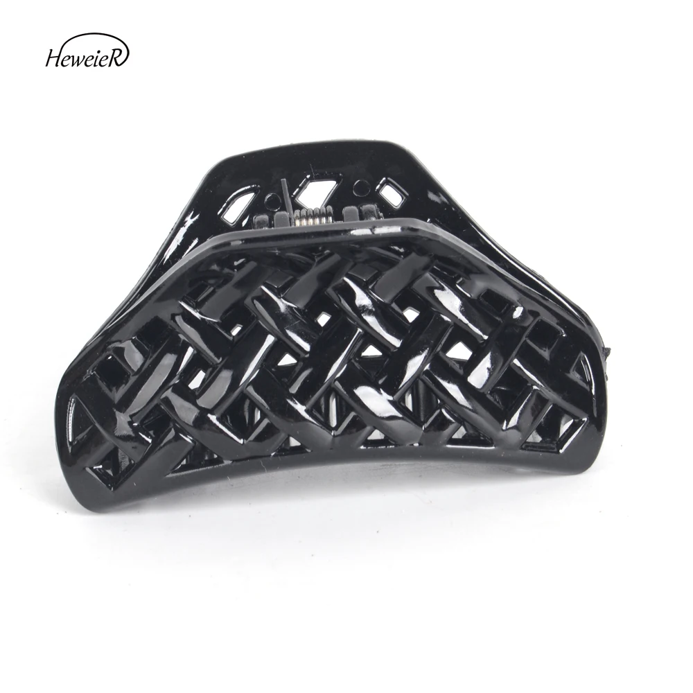 

Fashion Girls Women Lady Accessories Black Hollow Plastic Clip Hair Grip Clamp Claws Pins Holder Headwear Headdress Hairpiece