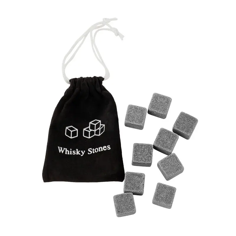 Whiskey Stones Reusable Ice Stone Chilling Rocks Cubes in Gift Box with Carrying Pouch Set of 9 for Bourbon | Дом и сад