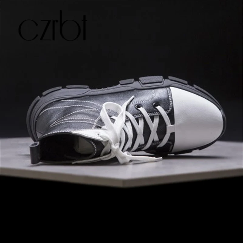Czrbt/2018 модные брендовые женские ботильоны из микрофибры мотоциклетные ботинки со