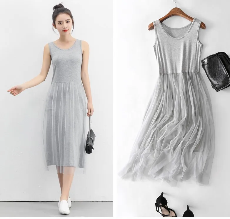 Женское платье на бретелях лоскутное Сетчатое сезон весна-лето женское газовое