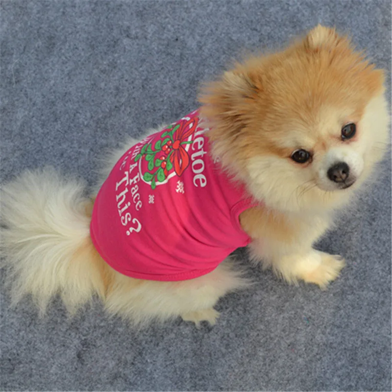 New Fashion Cotton Dog Vest Christmas Letters Printed Cute Comfortably Pet Shirt Puppy Cat Vests Pets Apparel Teddy DOGGYZSTYLE | Дом и сад