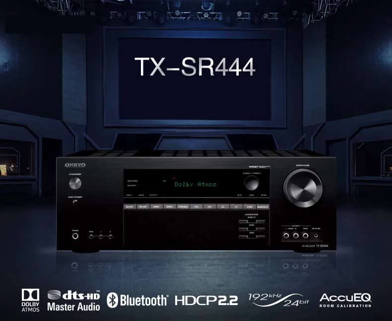 TX-SR444 дома Кино 7,1 канала домашнего кинотеатра A/V приемо-Dolby Atmos 4K HDMI Вход AC220V~ 240V