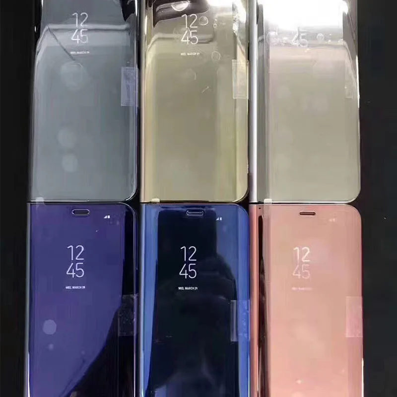 Yuetuo Оригинальный Роскошный кожаный флип чехол для samsung galaxy S9 plus S9plus s 9 зеркальный