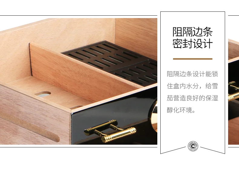 Дерево кедра с подкладкой Humidor 3 ящика для COHIBA сигары увлажняющий ящик HH-1005B