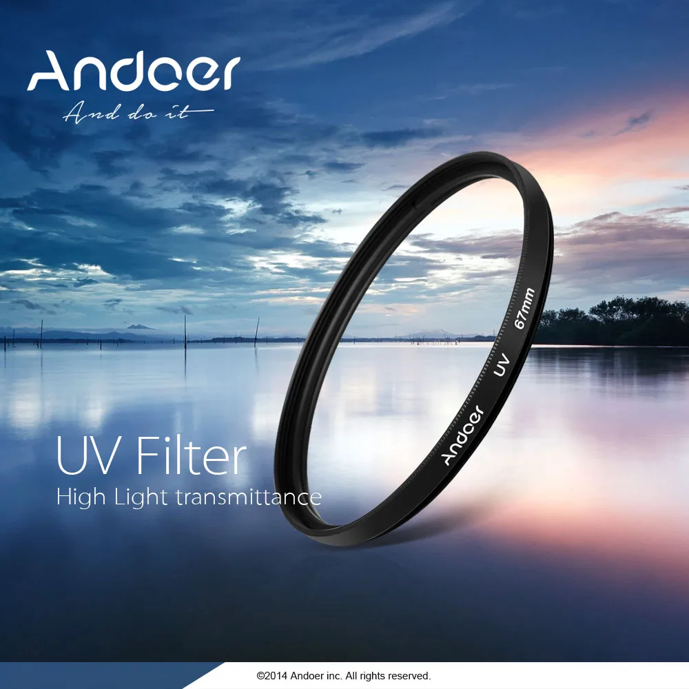 Ультрафиолетовый УФ фильтр Andoer для зеркальной камеры Canon Nikon защита объектива 58