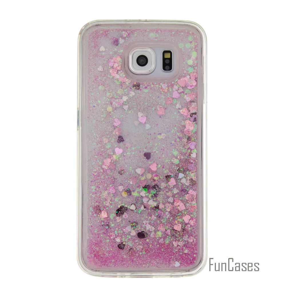 Coque Bling Любовь сердце Звезды Мягкий ТПУ чехол для телефона samsung Galaxy S6 Funda Quicksand