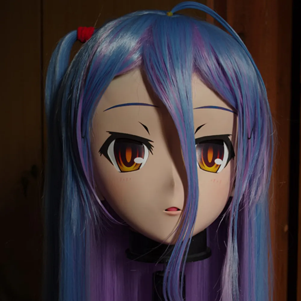 (C2-014) Handmade Female Letax Kigurumi Mask with Purple/Blue Hair Cosplay Kigurumi Crossdresser Halloween Fetish Masks