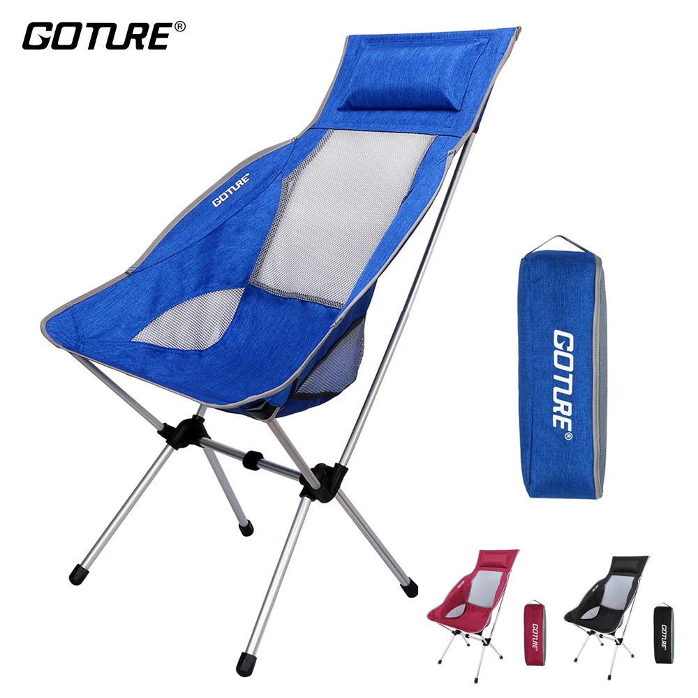Goture Blue Red Black Color Folding Chair Max Load 150kg Light Weight 1.64kg Fishing Camping | Спорт и развлечения