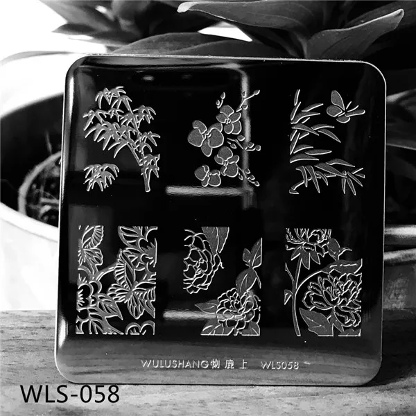 WLS58 1 шт. новые пластины для штамповки ногтей персонажи цветок созвездия карты китайский узор Бабочка Дизайн ногтей штамп пластина изображение тамплат - Цвет: WLS58