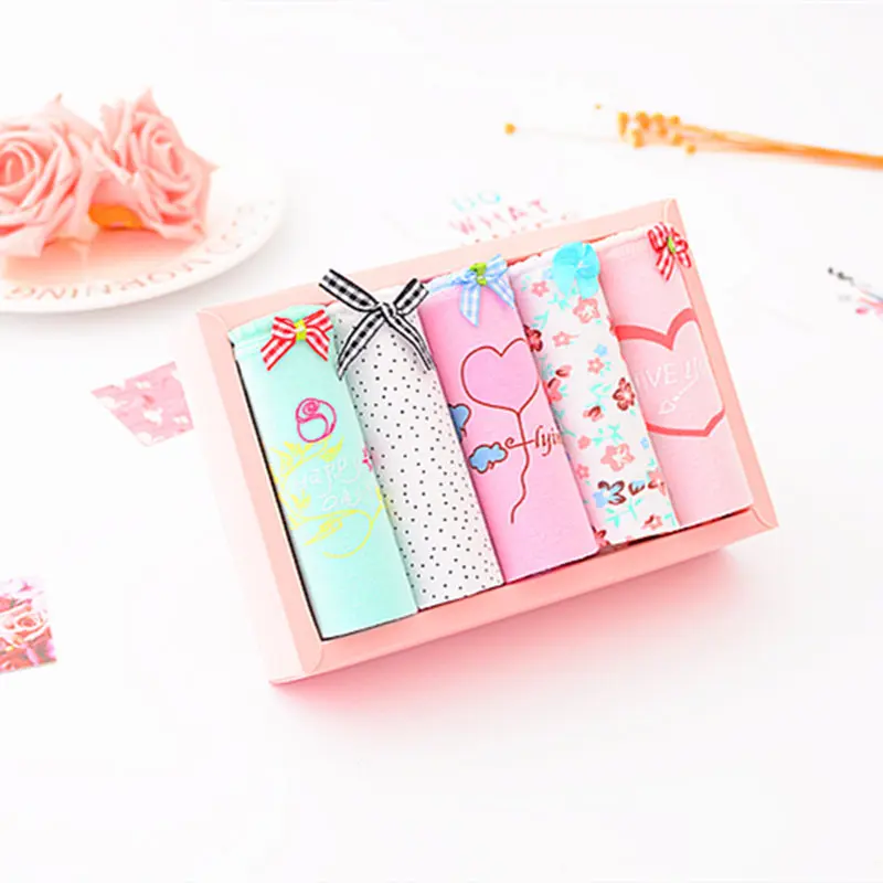 Женское нижнее белье из хлопка со средней талией бесшовное для девочек 5 шт./лот