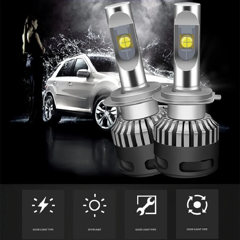 1 комплект Автомобильные светодиодные фары H7 h4 Led H8 HB3/9005 HB4/9006 9012 D1 CREE Chip XHP70