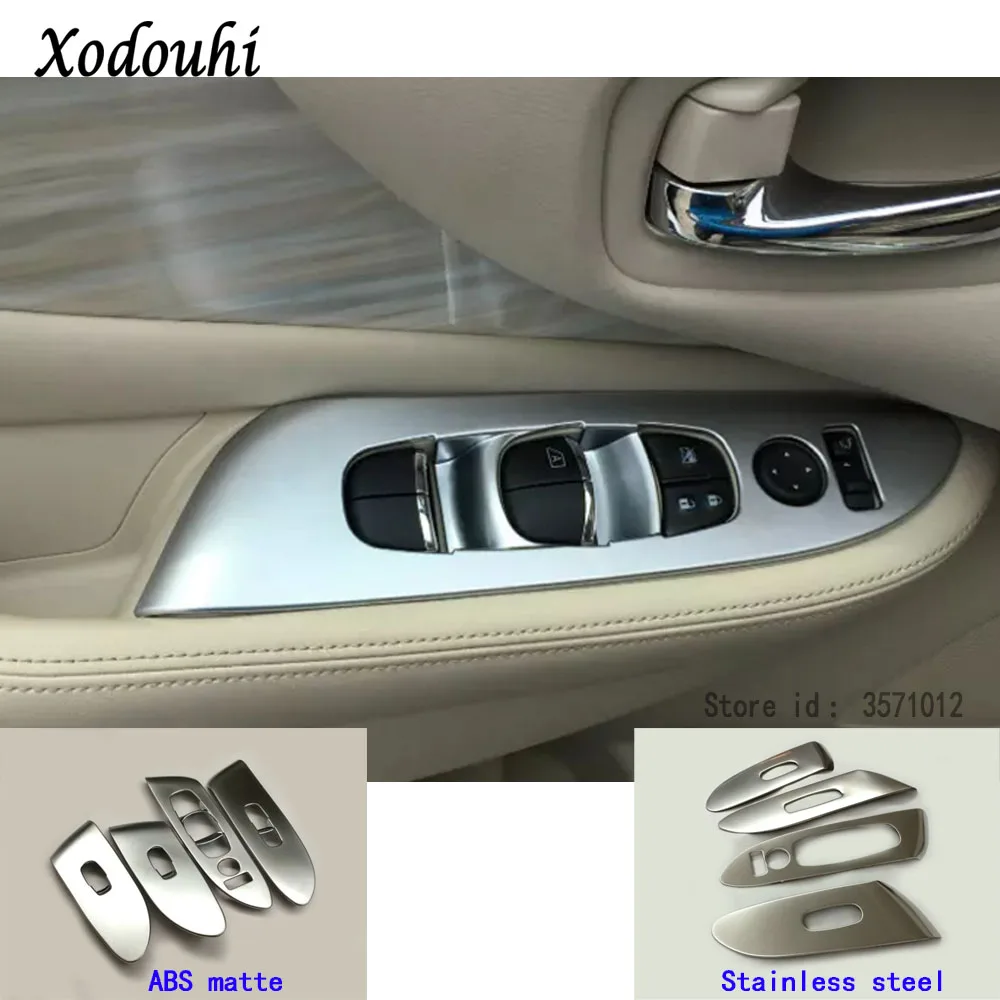 

Для Nissan Murano 2015 2016 2017 2018 автомобильный Стайлинг крышка Дверь Окно внутренняя панель подлокотник фоторамка 4 шт.