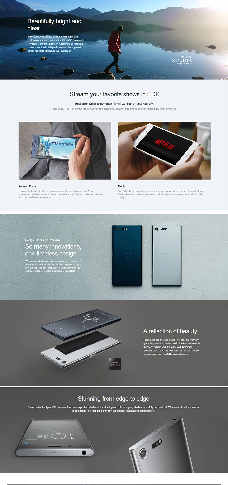 Разблокированный sony Xperia XZ Premium G8142 ram 4 Гб rom 64 Гб Dual Sim GSM 4G LTE Android Octa Core 5," 19 Мп wifi gps 3230 мАч