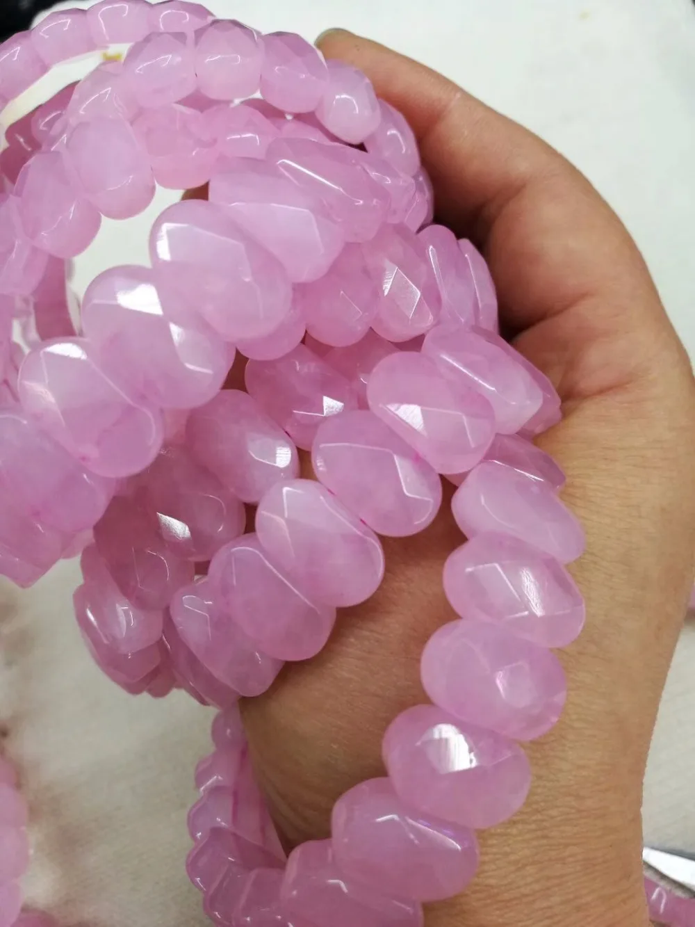 Браслет из натурального розового кварта браслет из натурального камня DIY ювелирные изделия для женщин в подарок