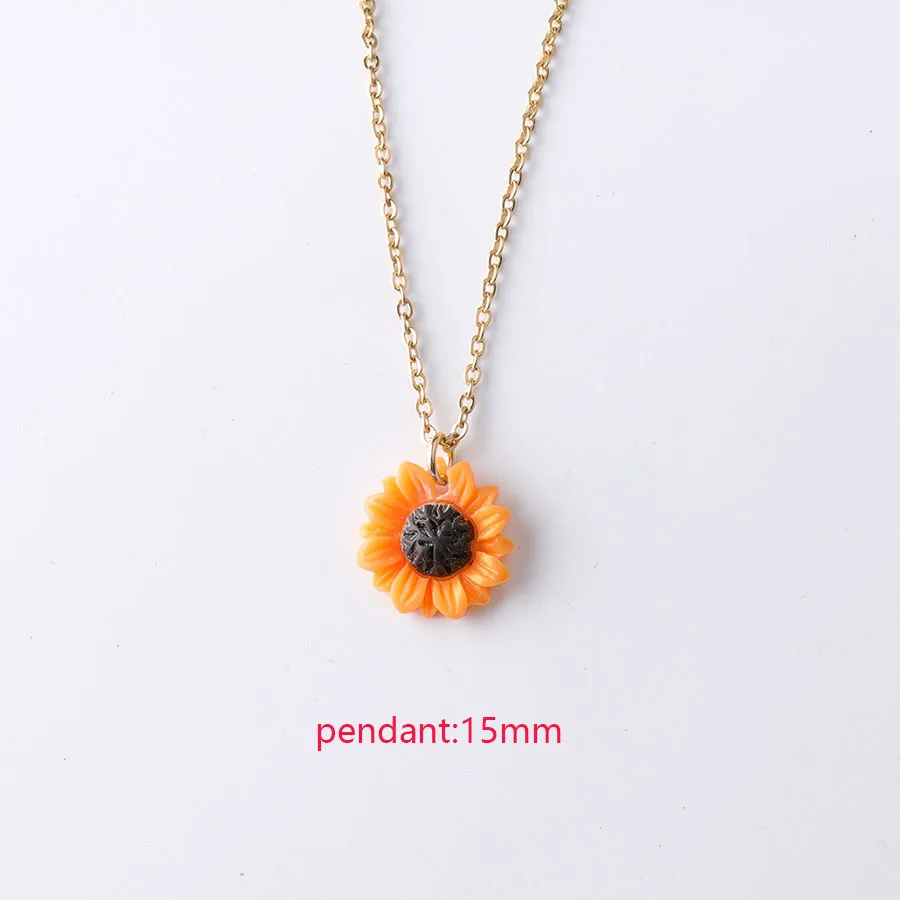 15mm pendant Fnixtar подсолнечник, подвеска, ожерелье маленькие маргаритки Подвеска Ожерелье для женские украшения три размера 10 штук/лот - Окраска металла: 15mm pendant