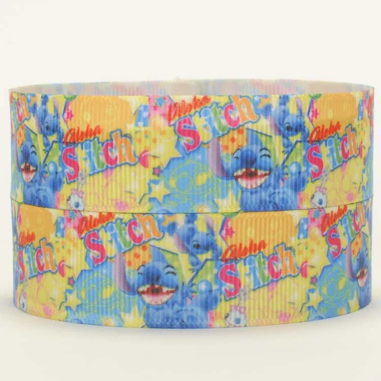 7/8 &quot22 мм милый стежок Лило шаблон печати мультфильм grosgrain лента DIY hairbow