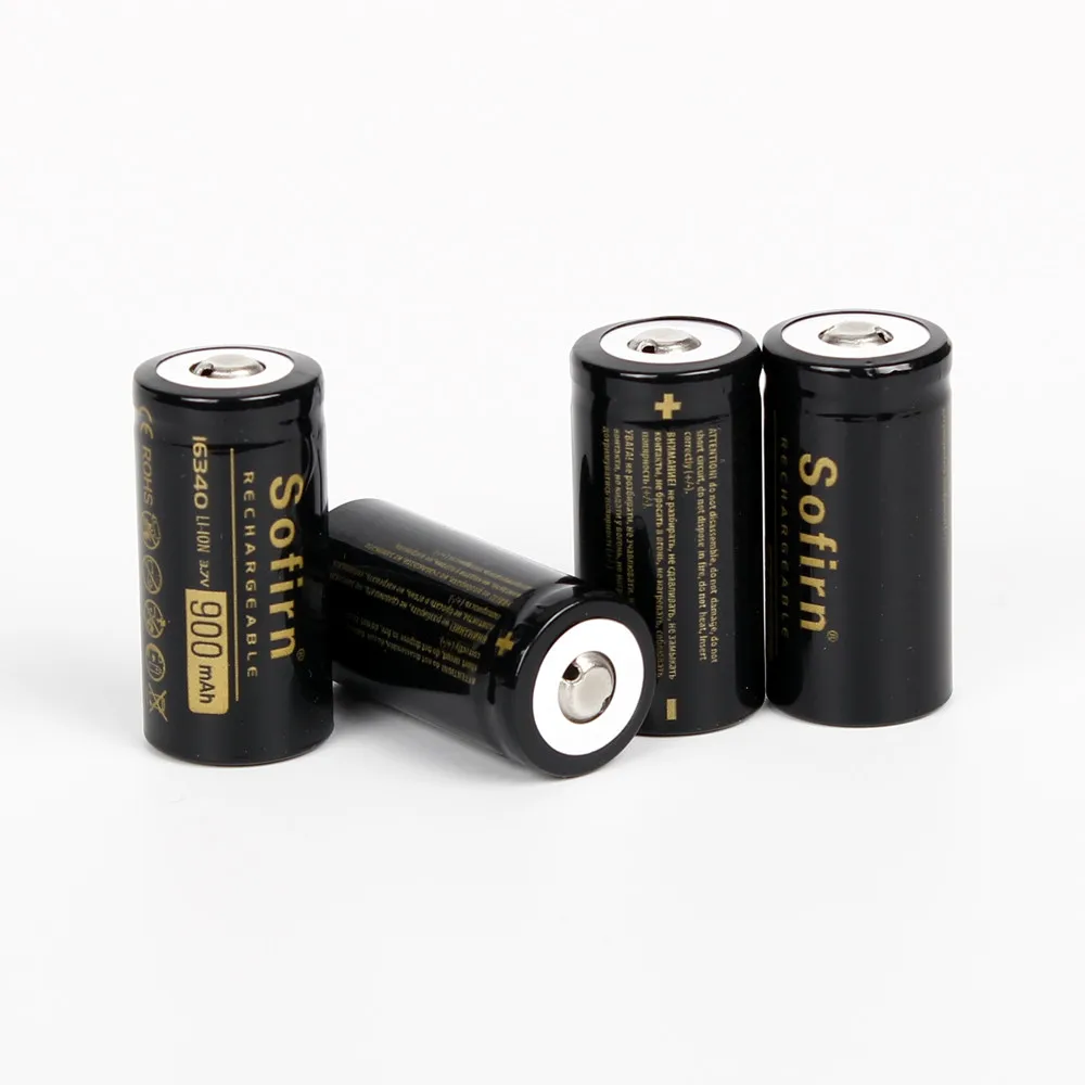 Sofirn аккумуляторная батарея 16340 литий-ионная батарея 3,7 V 900mah 16340 ячеек перезаряжаемые батареи