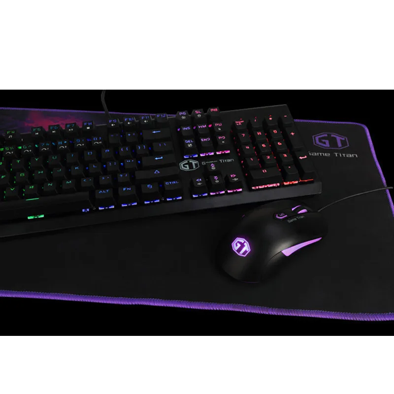 Delux светодиодный RGB игровая клавиатура с подсветкой мышь Combo 4000DPI для ноутбука ПК
