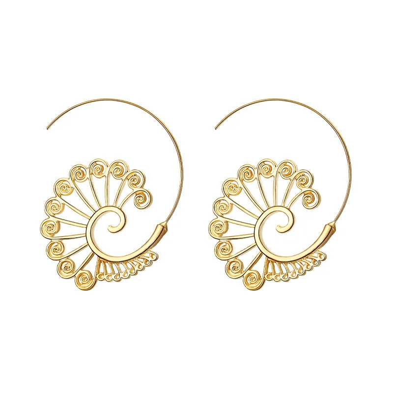 17 км Brincos Swirl серьги-кольца для женщин 2 цвета серьга геометрической формы стимпанк этнические, праздничные подарки Fsshion ювелирные изделия аксессуары - Окраска металла: EJCS80751