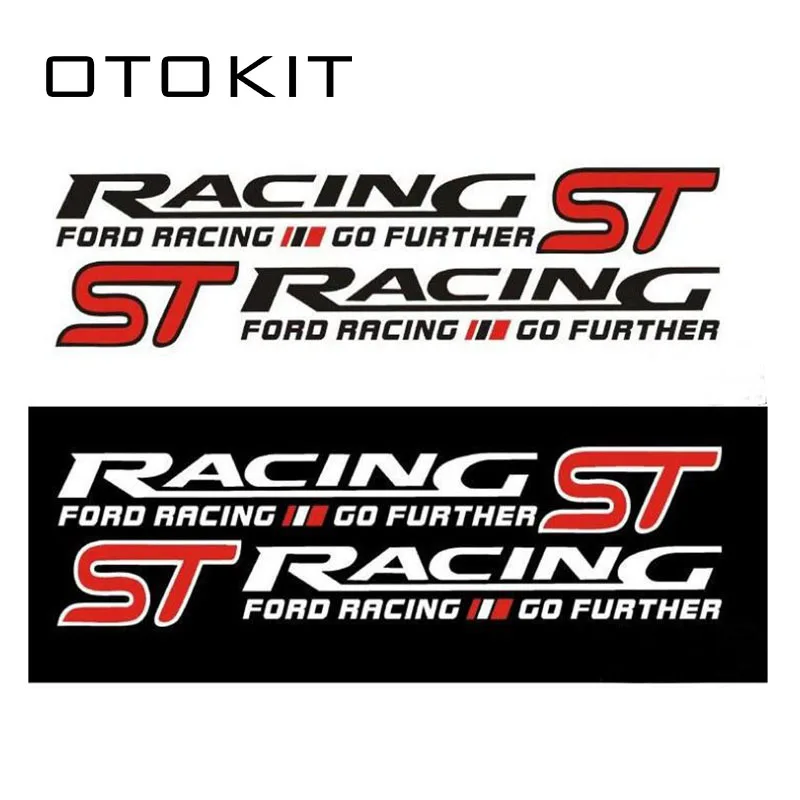 1Pair 50x8CM ST RACING MOTOR SPORT GO FURTHER Car Stickers Door Sticker for FORD FOCUS 2 Focus 3 Mondeo Fiesta Kuga MK2 MK3 MK4