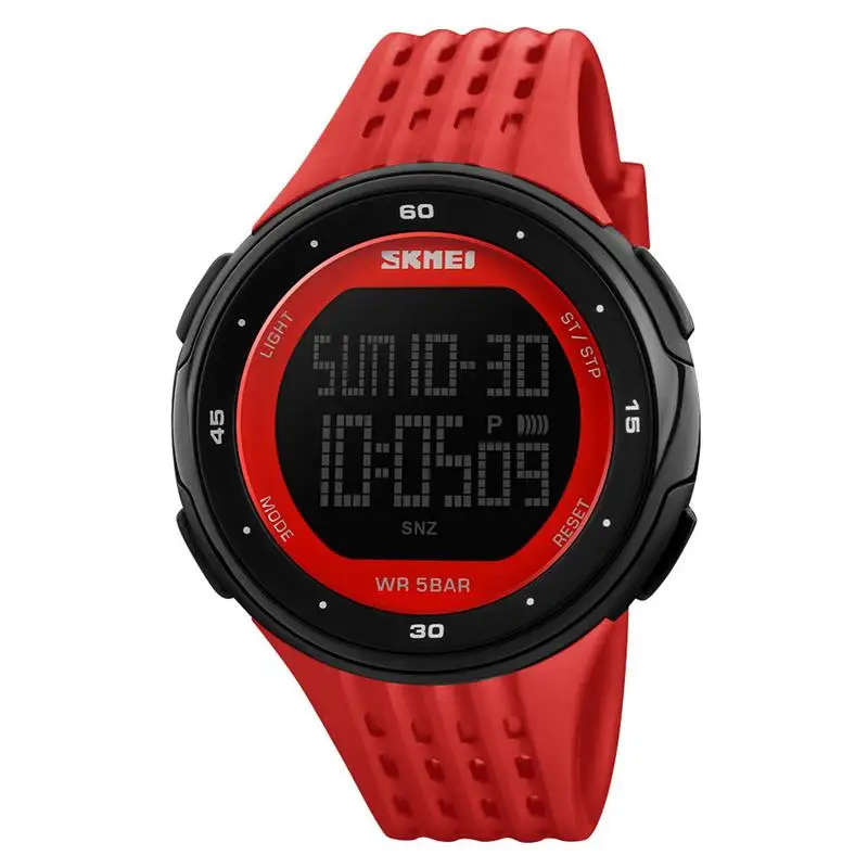 red Skmei Роскошные Брендовые мужские спортивные часы для дайвинга 50 м цифровые светодиодные армейские часы мужские модные повседневные электронные наручные часы Relojes - Цвет: red