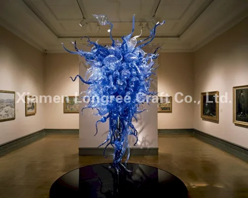 

Modern Blue Color Large Ground Floor Style Blown Glass Chandelier Lighting