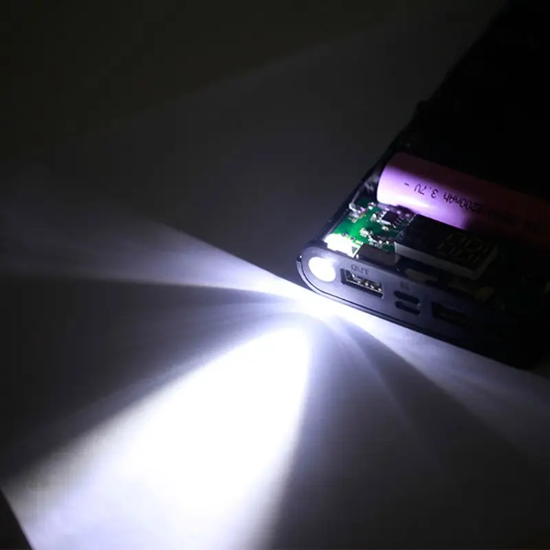 3 порта вход двойной USB выход Светодиодный светильник 8x18650 батарея DIY банк питания