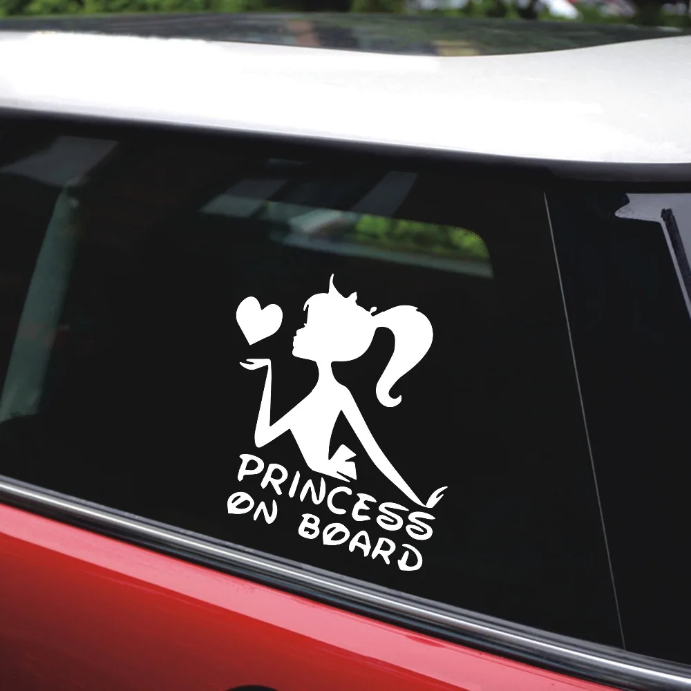 13CM*13.2CM PRINCESS ON BOARD Baby Child Crown Vinyl Car Stickers and Decals Sticker for Auto Products Accessories | Автомобили и