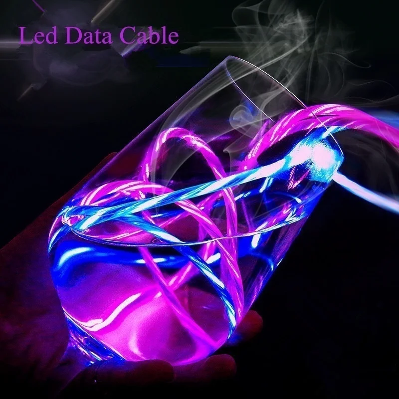 led luminous micro usb type c charging cable for iphone x 8 huawei honor 9 lite xiaomi redmi note 55a cell phone charger cabel free global shipping