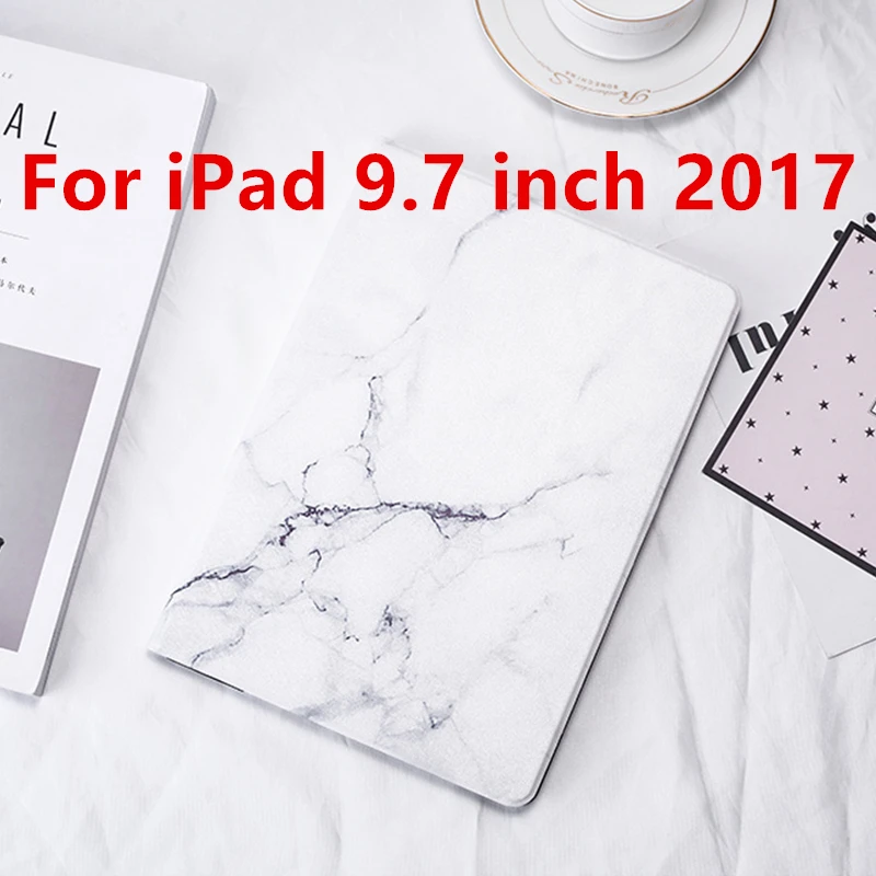 White 2017 Для iPad 9,7 чехол жесткий мраморный узор планшет смарт-чехол для iPad 9,7 Air 1 2 Mini 1 2 3 4 iPad 2/3/4 Funda Capa+ ручка - Цвет: White 2017