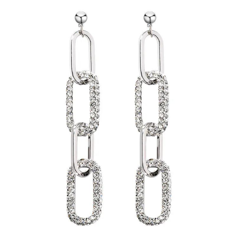 Серьги Стразы из звеньев серебра 2019 пробы для женщин пикантные модные корейские