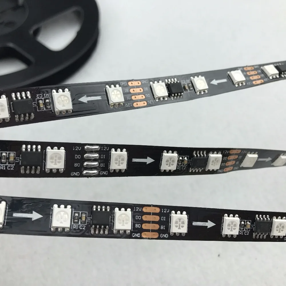 5 м/катушка WS2818 60 светодиодный s/m(20 пикс./м) DC12V RGB полноцветный пиксельная полоса