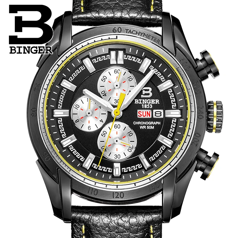 Часы наручные мужские с хронографом роскошные брендовые кварцевые в швейцарском