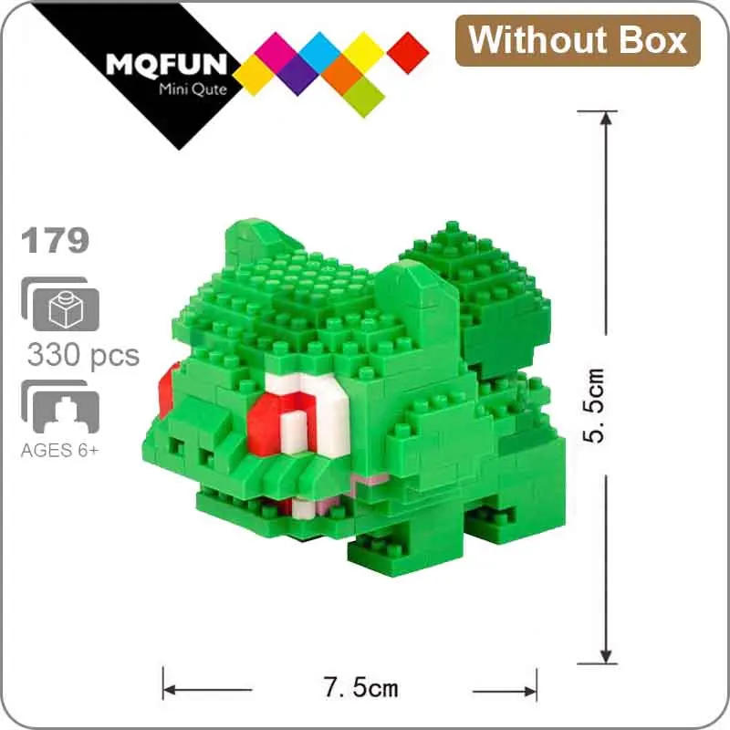 LNO 179 Without Box LNO мини блоки фигурки kawaii 3D Пикачу японский мультфильм Аниме пластиковые детали для конструктора игры DIY модели образовательных игрушек - Цвет: LNO 179 Without Box