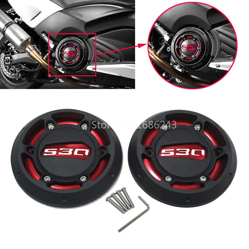 

2x красный мотоциклетный алюминиевый защитный чехол для Yamaha T MAX 530 12-2015
