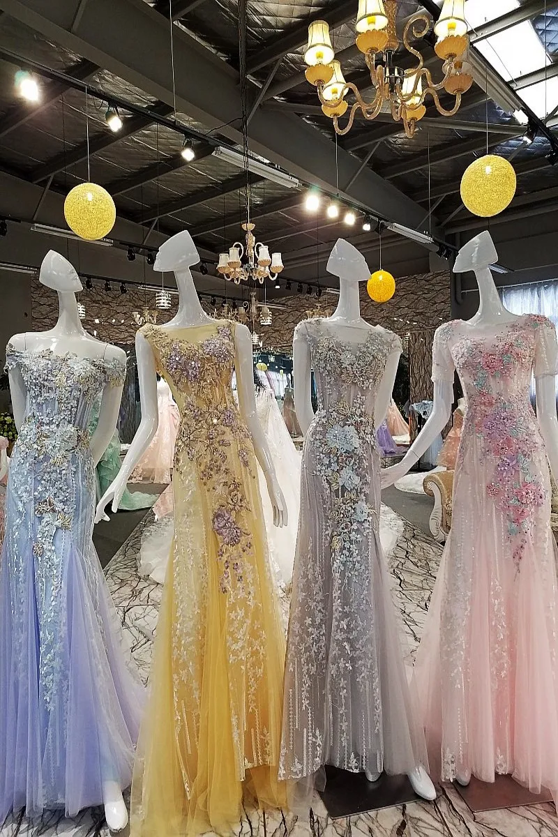 LS00200 Fashion mermaid evening dress zipper back beading appliqued lace formal for wedding prom | Вечерние платья