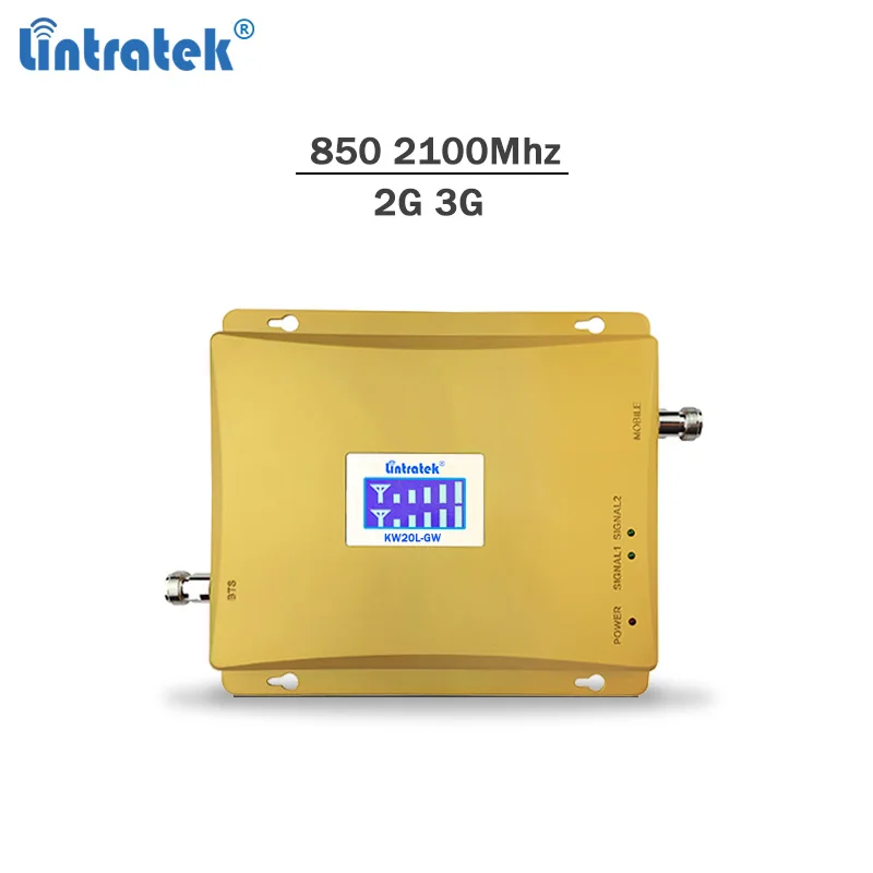 Lintratek сигнальный ретранслятор gsm 3g 850 2100Mhz celular усилитель сигнала GSM 3G 2100 мобильного