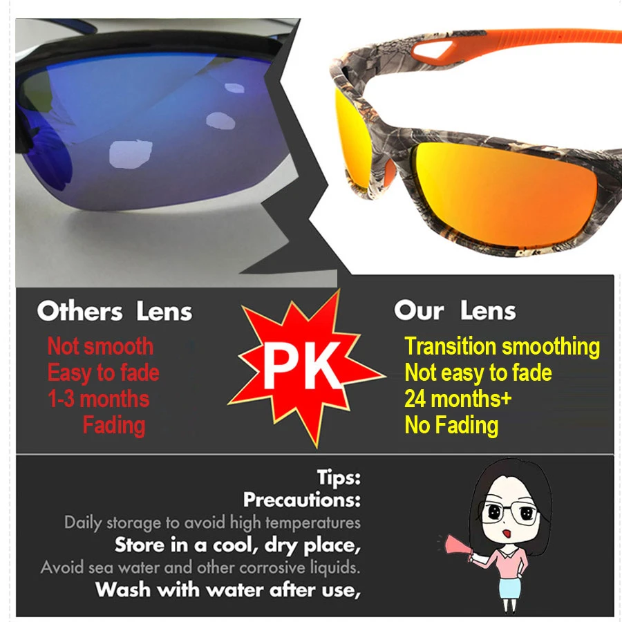 Камуфляжные солнцезащитные очки для рыбалки поляризационные линзы мужчин и