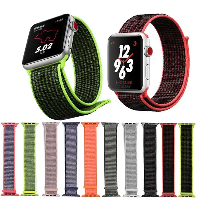 Нейлоновый ремешок для часов Apple watch 42 мм 38 мм iwatch 4 3 2 Ремешки для наручных часов адаптер 44 мм 40 мм Плетеный спортивный ремешок