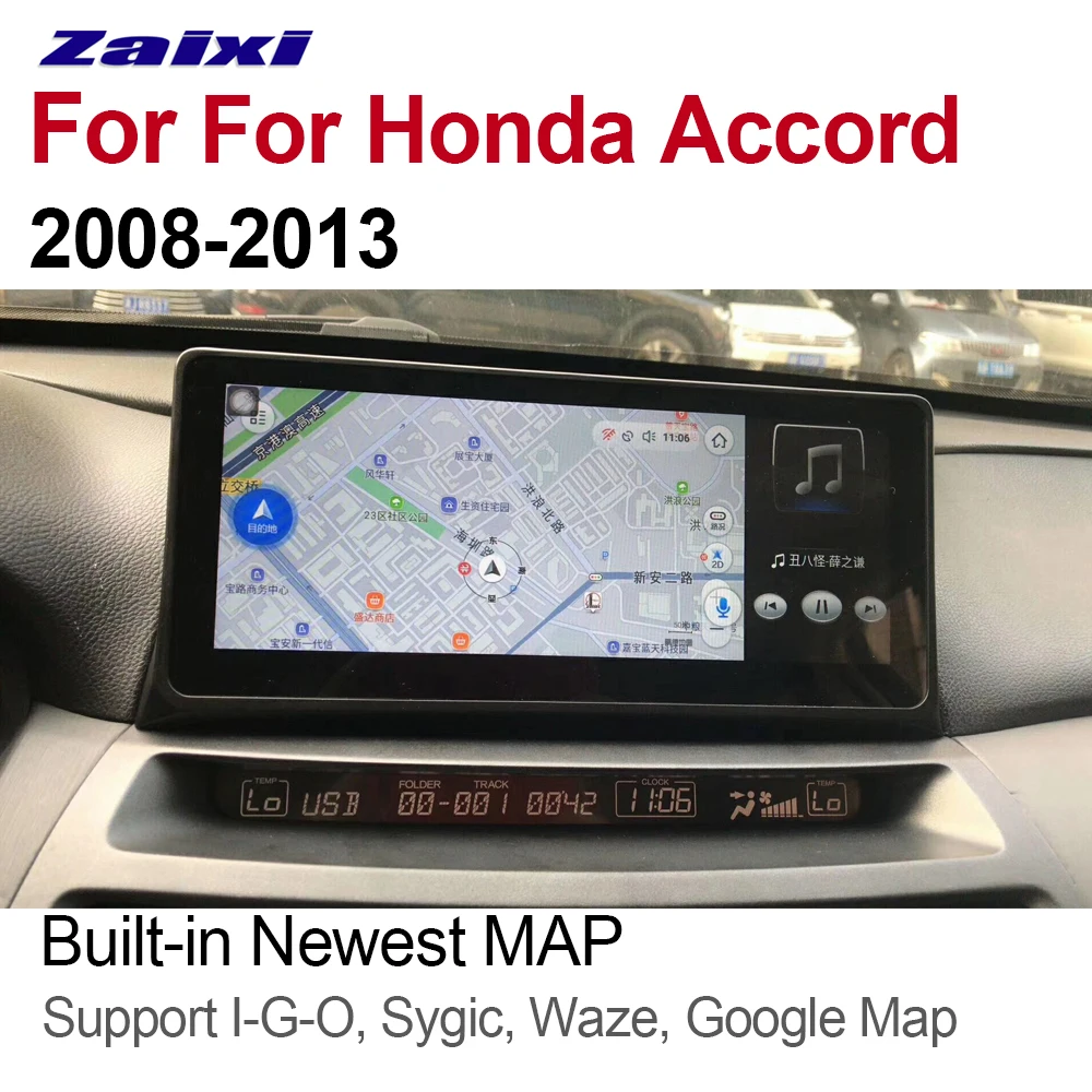ZaiXi 10,2" Авто Радио Android автомобильный плеер для Honda Accord 2008~ 2013 gps навигация Wifi карта мультимедийная система стерео радио