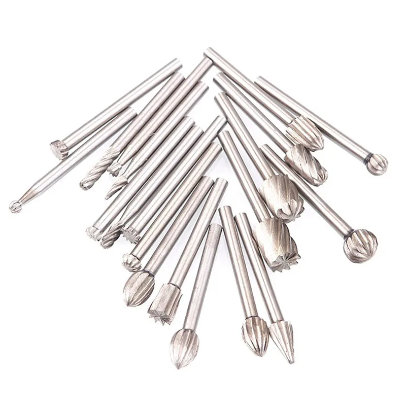 20Pcs Tap Die set rotary tool Tungsten Carbide Milling Cutter Metal Diamond Tools Grinding Woodworking For Drill Bits Carving |