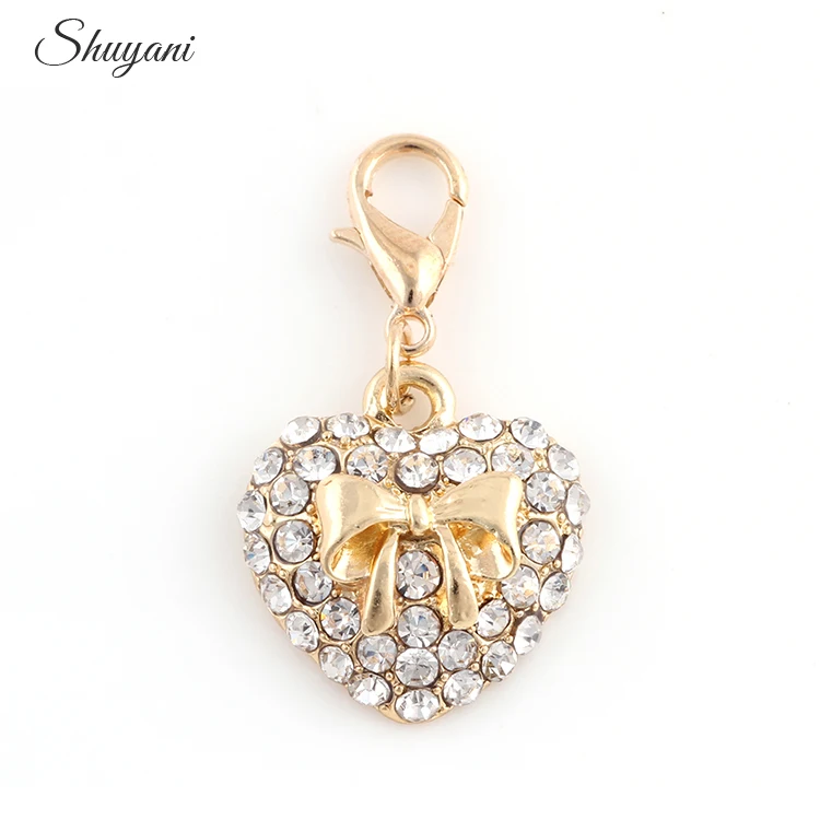 

20PcsWholesale Fashion Bowknot Heart Charms Pendant Accessories Fit Necklace Jewelry 19*17mm