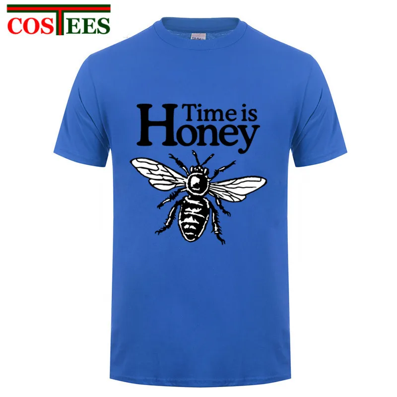Мужская футболка с милым рисунком из органического хлопка принтом Funky Time is Honey